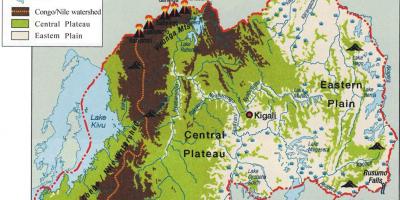 Geografisk kort over Rwanda