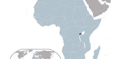 Rwanda placering på verdenskortet
