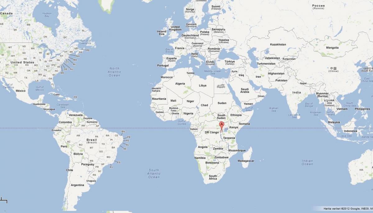 kort over Rwanda i verden