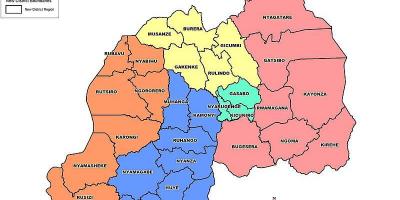 Kort over Rwanda kort provinser